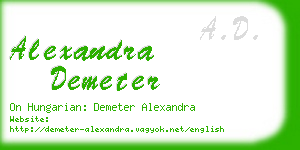 alexandra demeter business card